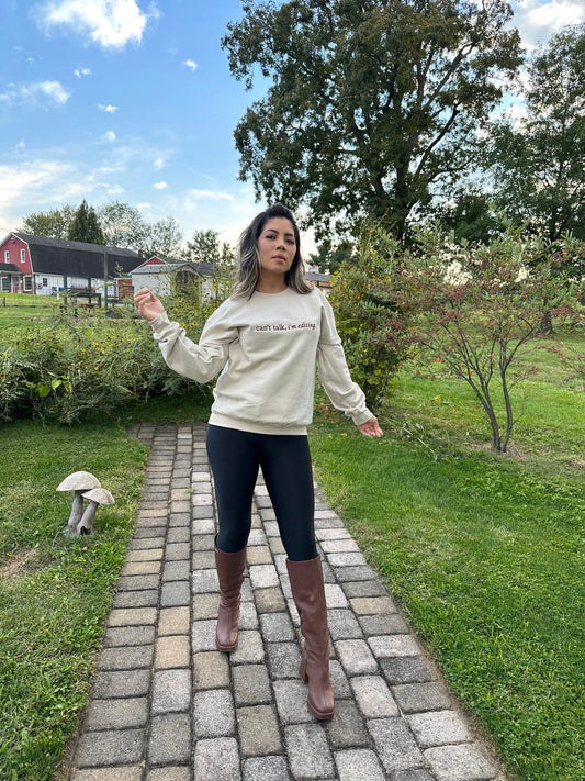Can`t talk, i`m editing Embroidered Sweatshirt