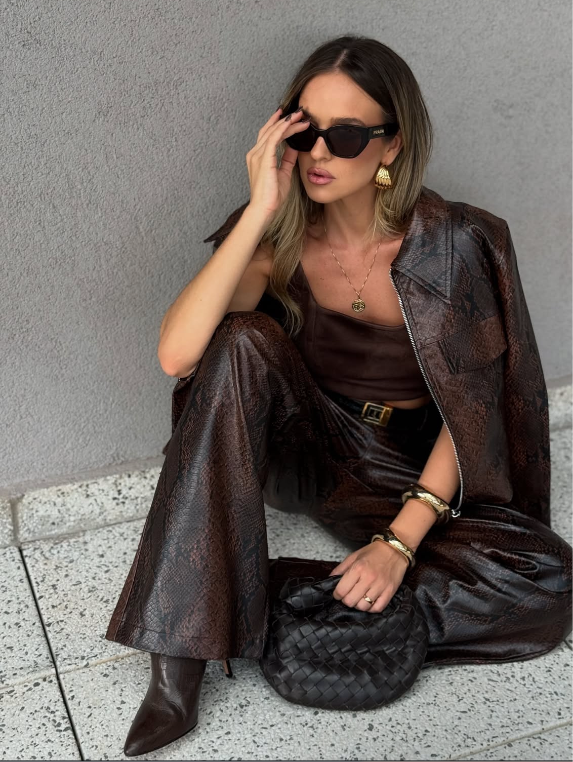 WOMEN'S PREMIUM FAUX LEATHER SET - JACKET & PANTS