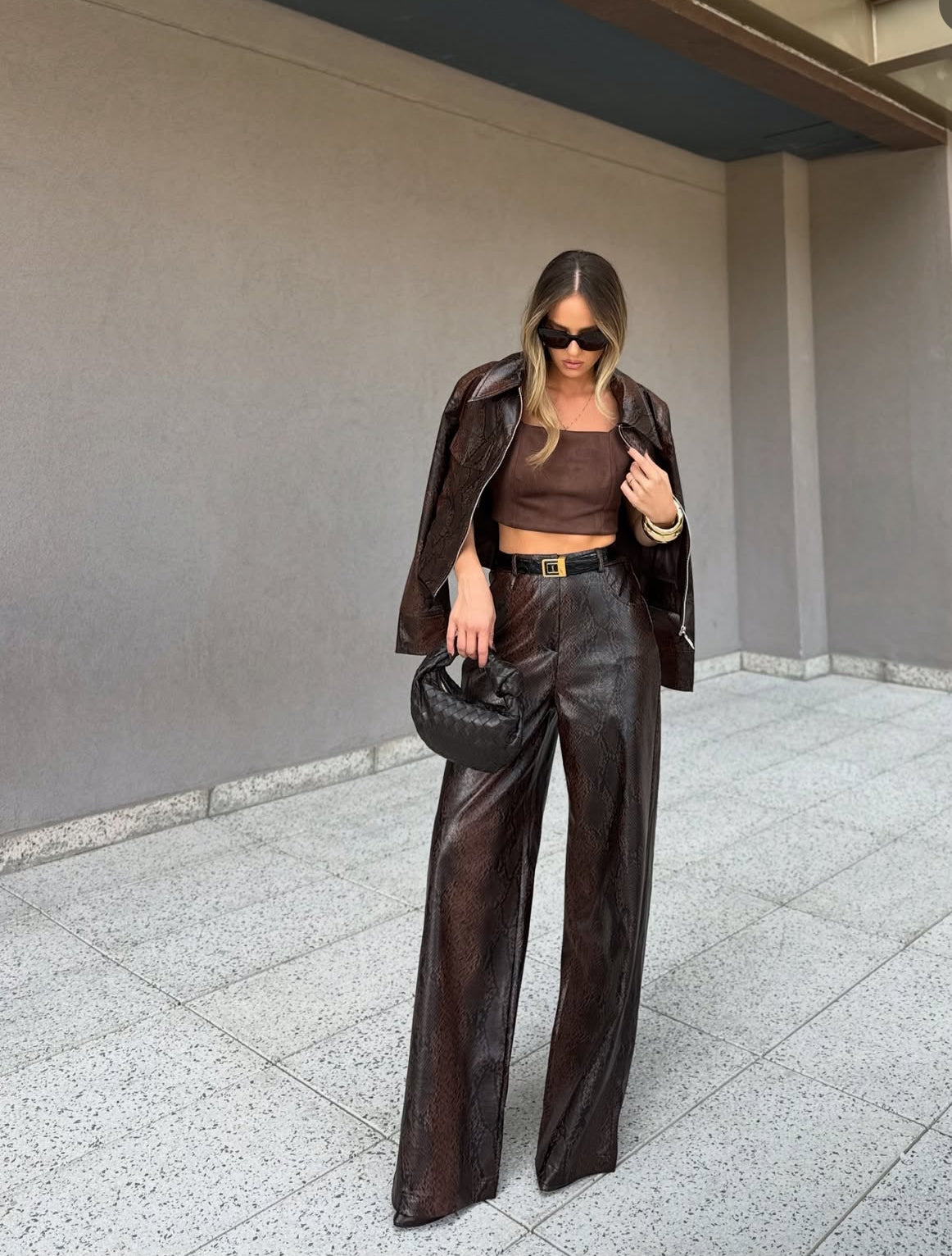 WOMEN'S PREMIUM FAUX LEATHER SET - JACKET & PANTS